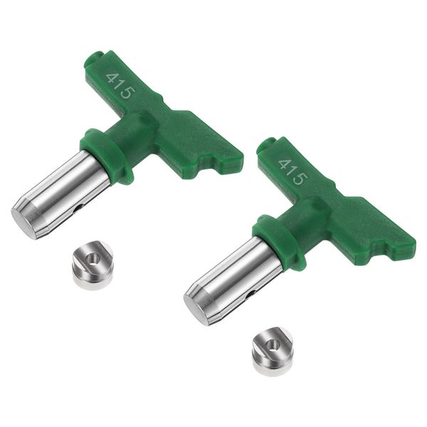 2pcs Reversible Spray Tips for Airless Sprayer 415 Paint Spray Nozzle, Green