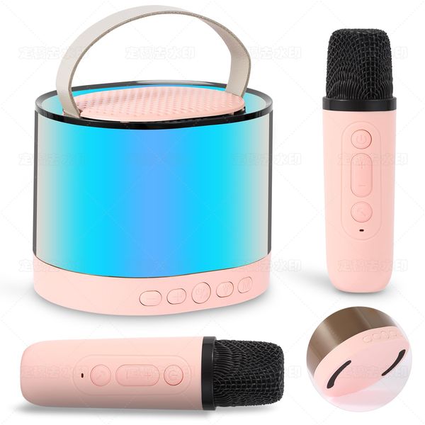 Portable Karaoke Machine with 2 Wireless Microphones, Mini Bluetooth Speaker - Ideal Gift for Kids Age 4-12, Boys, Girls, and Adults