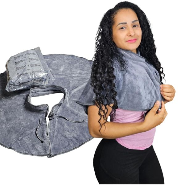 Microfiber Shoulder Towel/Cape Hair Bleach-Proof (Grey)