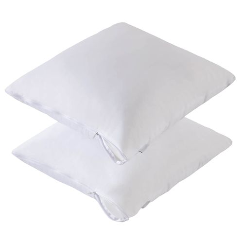 Waterproof Feather Proof Euro Pillow Protectors with Zipper 26x26 Pack of 2 Soft Bamboo Viscose Jersey Square Pillow Covers for European Throw Pillow