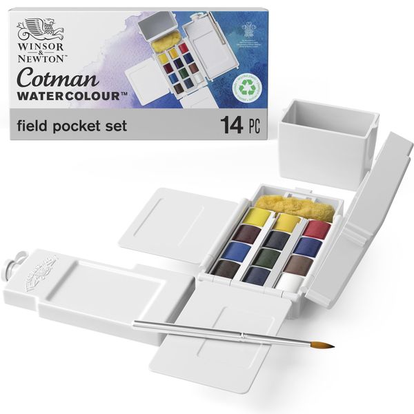 Winsor & Newton Cotman Water Colours - 1/2 Pans, Field Box