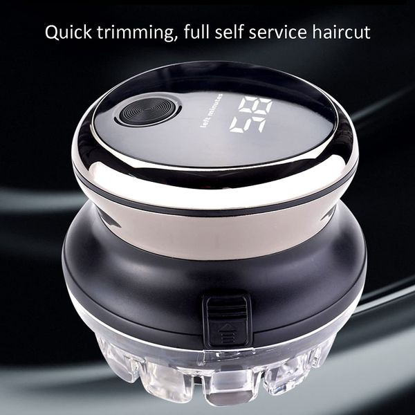 Electric Hair Clipper, Steel Waterproof Electric Head Hair Shaver, Rechargeable High Hair Cutter, Bald Head Round Portable Electric Hair Removal Machine for Men