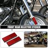 uxcell 2pcs Front Lower Fork Reflector Sticker Rear Saddlebag Reflective Cover Universal Red