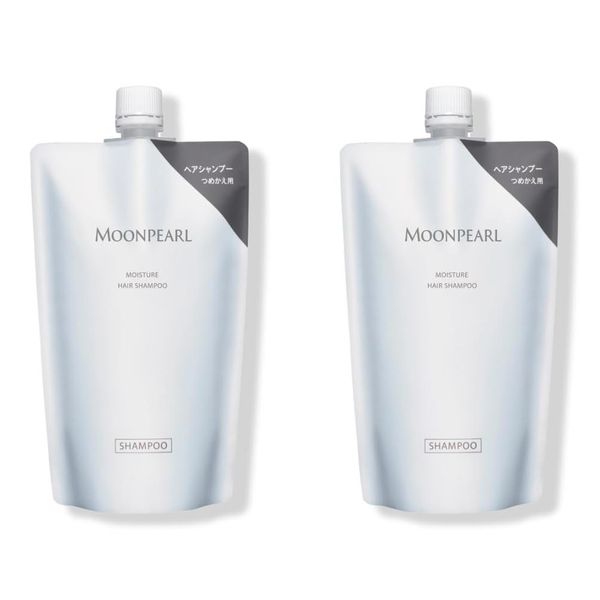 Mikimoto Cosmetics Moon Pearl Moisture Hair Shampoo, Refill, 11.8 fl oz (350 ml), Set of 2, Refill, Non-Silicone, Non-Coloring, Ultra Pure Water, Allergy Tested