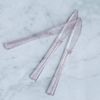 100 pcs Clear Blush Glittered Plastic Knives - Disposable Wedding Party Event Catering Tableware