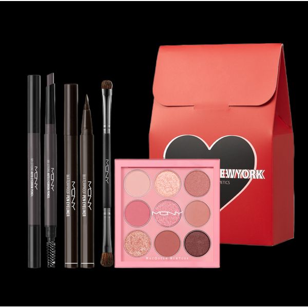 McQueen New York Waterproof Pen Eyeliner + My Strong Auto Brow + 9 Shadow Palette + Brush + 4-piece Set + Gift Box