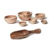Berard Handcrafted Bowls 6 Pack with 7 Inch Handcrafted Scoop Olivewood