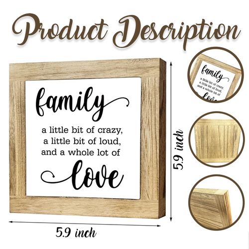 Family Sign for Home Decor, Funny Farmhouse House Decor, Tiered Tray Decors, Amusing Shelf Decoration, New Home Housewarming Gift, Modern Rustic Family Decoration