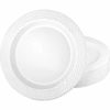 Lillian Table settings 7.5 inch Pebbled Plastic Dinner Plates Clear 10 Pack.