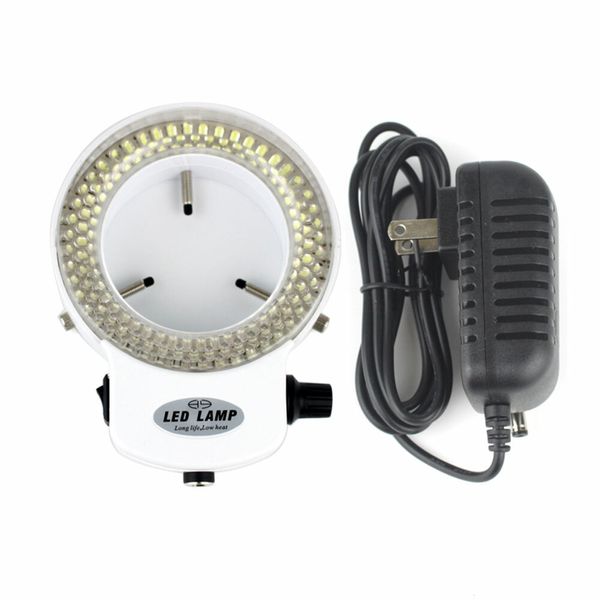 144 LED Bulbs Microscope Ring Light Illuminator Adjustable Power Lamp US Plug