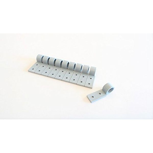 10 x Planenhaken grau Kunststoff geschlossen 62x20 mm, LKW Plane Abspannhaken