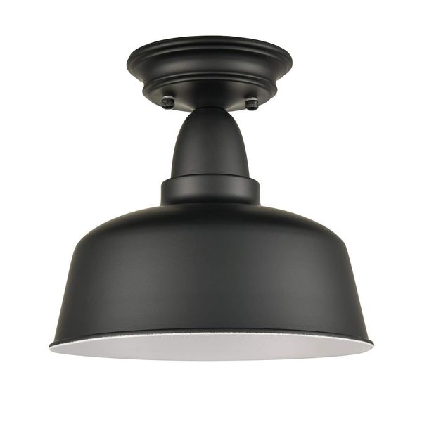 Farmhouse Matte Black Ceiling Light Fixture Rustic Barn Intusrial Semi Flush Mount Ceiling Lights for Kitchen Dining Room Hallway Porch Foyer Entryway Laundry Corridor