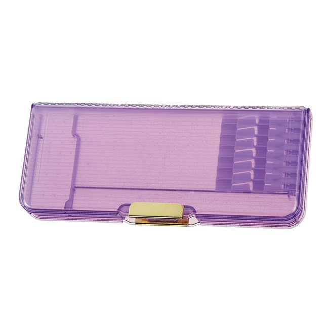 Kutsuwa CH204PU Pencil Case, Magnetic Brush, Tough Clear, Purple