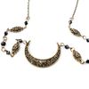 Runmi Boho Head chain Gold Bridal Headpiece Black Bead Headband Festival Hair accessories for Women and Girls