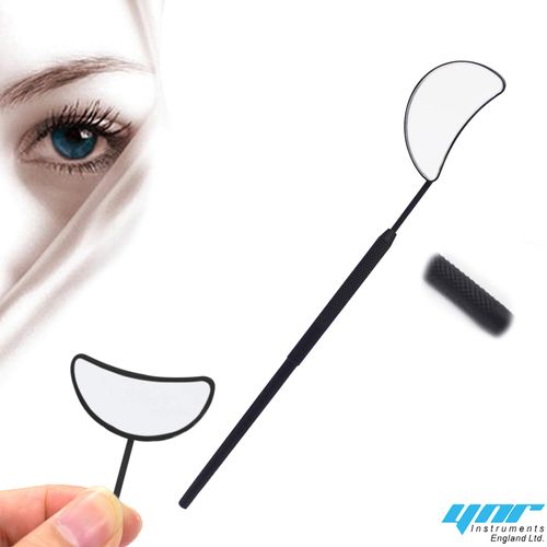 YNR Moon Shape Eyelash inspection Mirror- Beauty Lash Extension Tool Single Set (LEFT FACE BLACK)
