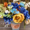 AGD Fall Decor – Love Grows Here Galvanized Metal Floral Centerpiece
