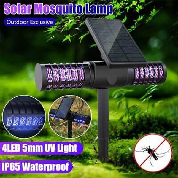 Solar Mosquito Killer Lamp Waterproof Light Electronic Fly Bug Insect Zapper US