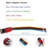 16MM Latching Push Button Switch 12V, On Off Button with LED, Waterproof Marine Push Button for Car, Light Power Switch 0.63" Mounting Hole with Wire Socket Plug Self-Locking (Black Shell-Blue)