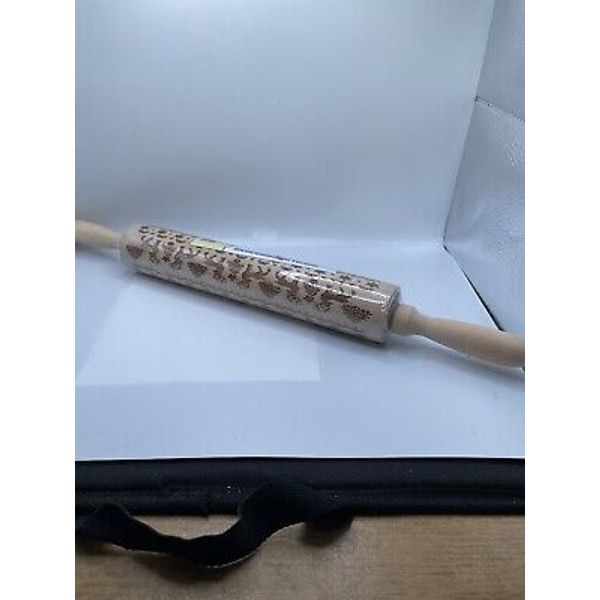 Christmas Pattern Wooden Rolling Pin Environmental Health Natural Raw Wood