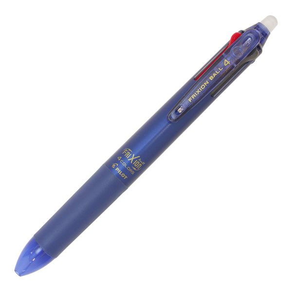 Pilot LKFB-80UF-BB Frixion Ball 4 Slim 4 Color Ballpoint Pen, 0.01 inch (0.38 mm), Blue Black