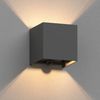 ledscom.de CUBEL Wall Light, Motion Detector, for Outdoors, Anthracite, IP65, Up
