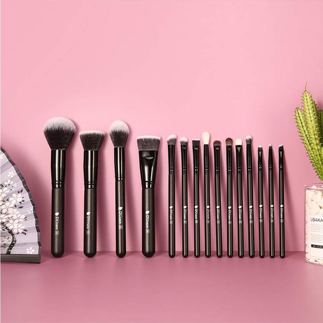 Professional Makeup Brushes 15 Pcs Makeup Brush Set Pink Soft Synthetic  Hairs & Durable Handle for Eyeshadow, Eyebrow, Eyeliner, Blending for Face  