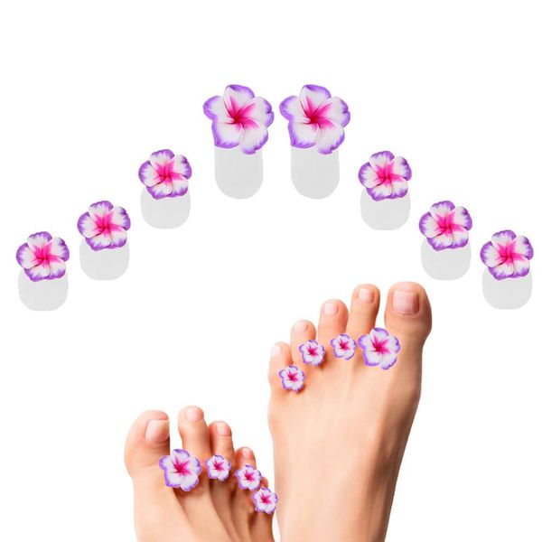 8PCS Purple Toe Separators Silicone for Pedicure, Cute Flower Soft Silicone Toe Spacers Pedicures Nail Art Accessories for Women DIY Manicure