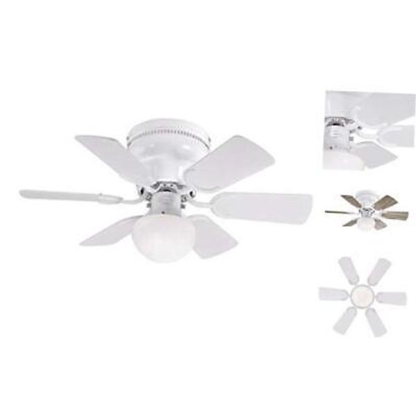 7230800 Petite Indoor Ceiling Fan with Light, 30 Inch, White