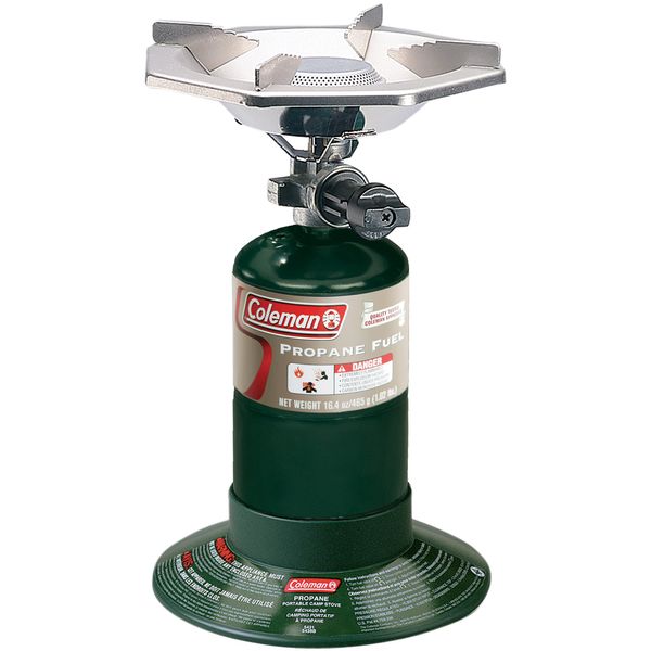 Coleman Bottletop Propane Camping Stove, Portable 1-Burner Adjustable Stove with Wind Baffles, Pressure Regulator, and 10,000 BTUs of Power; Great for Camping, Hiking, Backpacking, & More