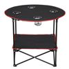28" Portable Folding Picnic Table Canvas Beach Table for Outdoor Camping Black