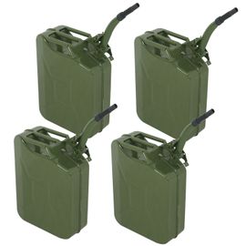 4PCS 20L 5 Gal Jerry Can Gasoline Fuel Can Metal Gas Tank Emergency Backup 