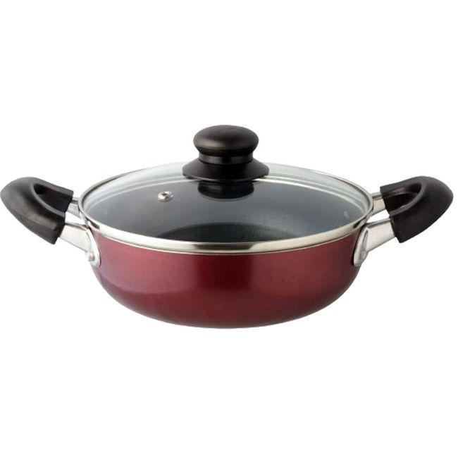 Living Room Multi-Purpose Pot, 7.9 inches (20 cm), Loose Fit, Cuisine, Induction Compatible, Wine Red