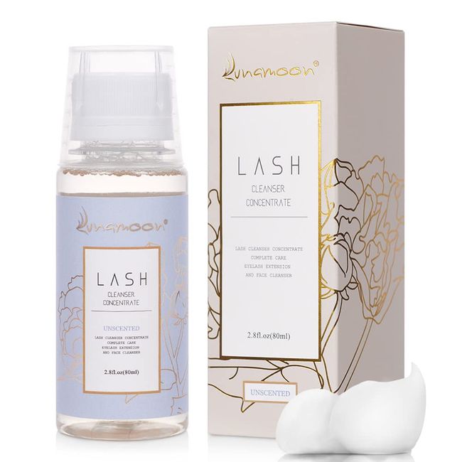 Eyelash Shampoo for Eyelash Extension Eyelash Shampoo Concentrate Eyelashes Shampoo Lash Shampoo 80 ml Eyelash Foam Cleanser Eyelash Cleaner for Salon and Home Use (K-Unscented)