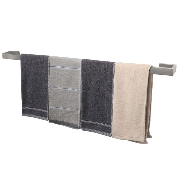 TocTen Bath Towel Rack - Square Base Thicken SUS304 Stainless Steel Towel Bar for Bathroom, Bathroom Bar Accessories Towel Rod Heavy Duty Wall Mounted Towel Holder (Brushed Nickel, 36 Inch)