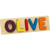 Name Puzzle, Bright Colors - 5 Letters - Made in USA