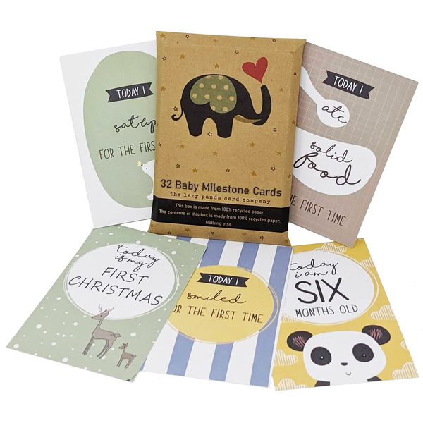 32 Eco Friendly Baby Milestone Cards Made from Recycled Material