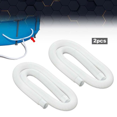PIT66 2pcs Pool Hose 1-1/4 inch Accessory Hose Above Ground Pool Pump Compatible with Intex pump models 330 GPH, 530 GPH, and 1,000 GPH, 59" Length /1.25"inside diameter