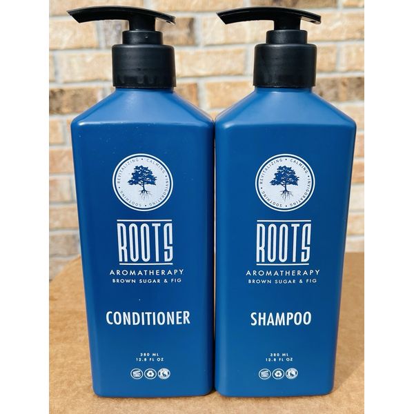 ROOTS AROMATHERQPY Shampoo & Conditioner Brown Sugar & Fig 12.8 oz Ea