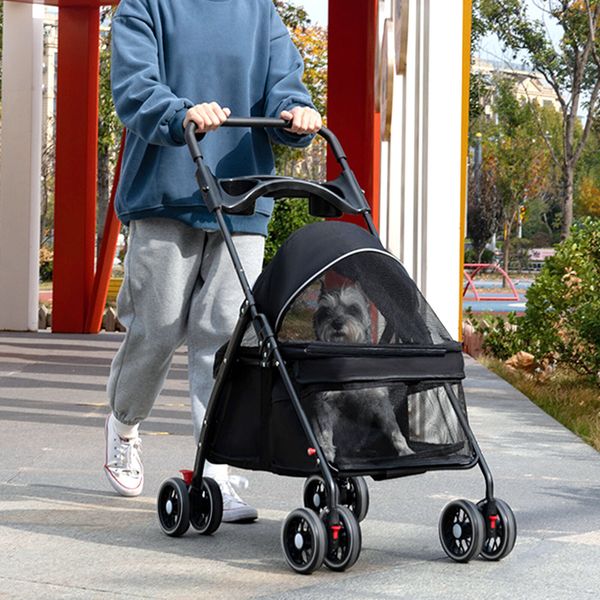 Removable Travel Carrier for Small/Medium Pet, 2 in 1 Folding Dog Stroller,yh