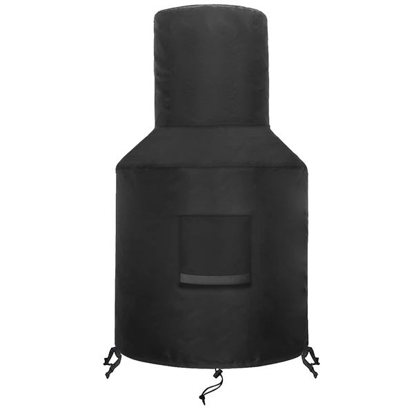 SIRUITON Outdoor Patio Chiminea Cover - Durable, Weather-Proof Chiminea Fire Pit Cover,Chiminea Defender (Black)