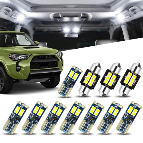 Auto Dynasty 11 Pieces 12V 5500K Interior Car Dome Map Cargo License Plate LED Light Bulbs Kit Compatible with Toyota 4Runner 2010-2024
