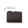 SecWal Card Holder With Coin Compartment, Press Stud, dark brown