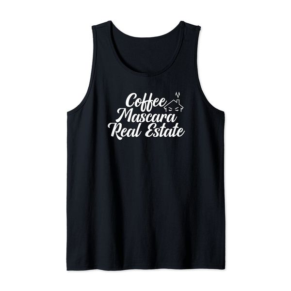 Coffee Mascara Real Estate Marker Tank Top, black
