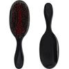 VinBee Paddle Brush - Hair Detangling Brush, Perfect for Extensions, Long, Wet and Dry, Thick and Curly Hair - Double Bristles, Anti-Static - Black