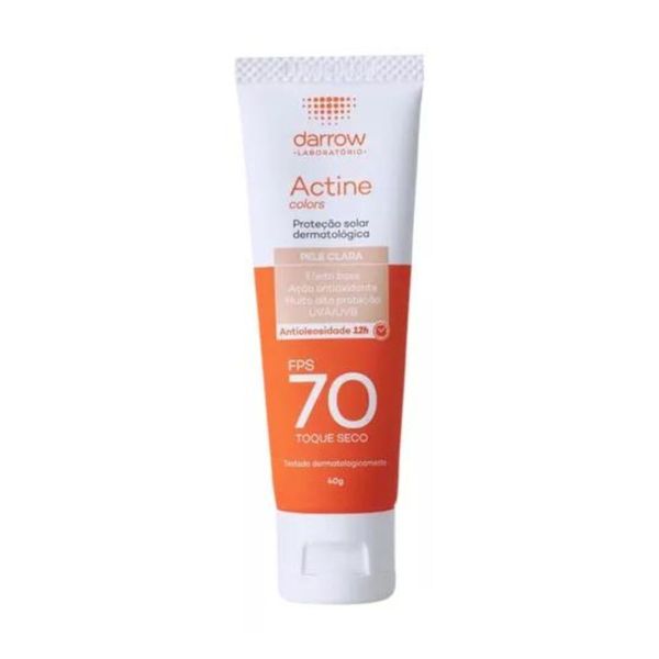 Actine Colors Light Skin FPS 70 Tinted Sunscreen Protection Skin Care 40g Darrow