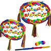 Happy Birthday Blocks Pinata with stick and blindfold
