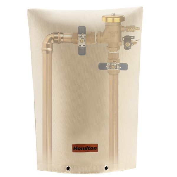 Homiton Backflow Preventer Insulation Cover (5°F) 5 Layer 14" W x 19" H Sprinkler Valve Cover Insulated Well Pump Cover Backflow Covers for Winter Freeze Protection (Beige, 14''W x 19''H)