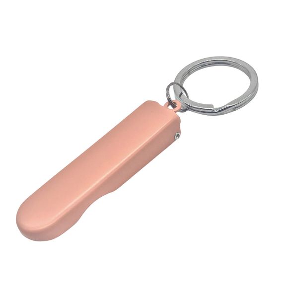NEONS Nail Clipper Small Key Ring Small Folding (Pink)