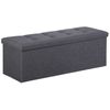 Folding Storage Ottoman Bench 43Inch Footrest Storage Chest w/Divider Dark Gray