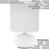 2 Pack -Table Lamp-Colour White-White Fabric Shade-in Line Switch-Bulb E14-1x40W - Side Console Free Standing Base Bedside Task Base Set